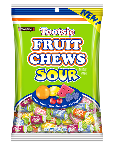 Group of Fruit Chews Sour; Tootsie Roll products