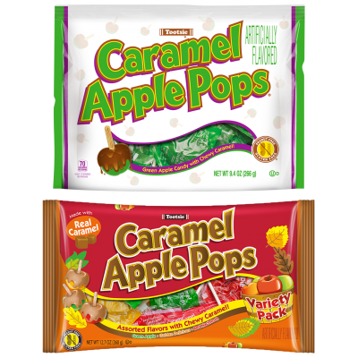 Group of Caramel Apple Pops; Tootsie Roll products