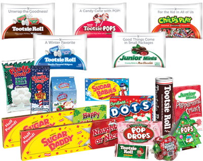 Group of Christmas; Tootsie Roll products
