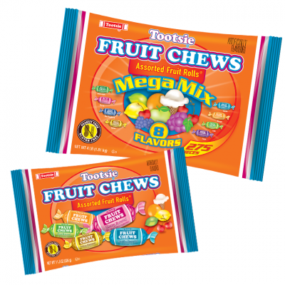 Group of Fruit Chews; Tootsie Roll products