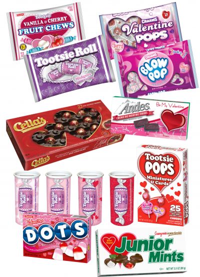 Group of Valentines Day; Tootsie Roll products