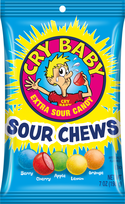 Group of Cry Baby Chews; Tootsie Roll products
